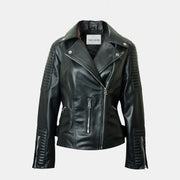 Women Asymmetrical Black Finest Leather Biker Style Jacket
