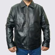 Men's Vintage Black Harrington Leather Jacket