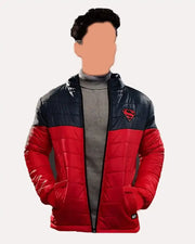 superman red and black puffer jacket for men