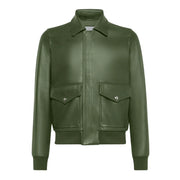 Rustic Raider A2 Green Leather Bomber Jacket