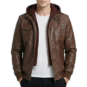 Raptor Hooded Leather Bomber Jacket
