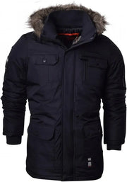 Men Heavy Weight Fur Hood Parka Padded Waterproof Winter Jacket