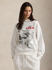 Winter Olympics 2026 Polo Ralph Lauren Team USA Graphic Fleece Mockneck Sweatshirt