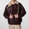 Men's Aviator Leather Bomber Jacket with Fur Hood – Stylish & Durable Sheepskin Leather