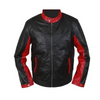 Batman Dark Knight Christian Bale Leather Biker Jacket - Black & Maroon with YKK Zipper