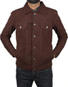 Suede Trucker Jacket Mens - Western Style Cowboy Leather Jacket