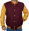 Varsity Jacket for Men Genuine Leather Sleeves