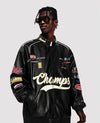 Aelfric Eden Faux Leather Racing Jacket – Oversized Unisex