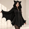 Women's Bat Wing Hoodie – Halloween Vampire Cape Jacket With Ears