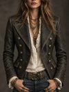 Women's Genuine Lambskin Leather Jacket – Vintage Military Style