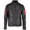 Mens Spartan Black Leather Biker Jacket