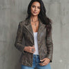 Genuine Lambskin Leather Blazer – Distressed Brown Vintage Jacket, Handmade Coat