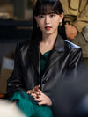 Kang Han-na Cashero Black Leather Blazer