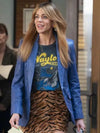High Potential S02 Kaitlin Olson Blue Leather Blazer