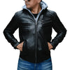 Derrick Brown Hooded Leather Bomber Jacket