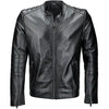 Mens McQueen Vegetable Tanned Black Leather Biker Jacket