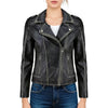 Cleo Blue Leather Biker Jacket