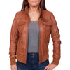 Emily Brown Leather Bomber Jacket