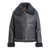 Erica B-3 Blue Leather Bomber Jacket