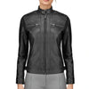 Hailey Quilted Black Leather Biker Jacket