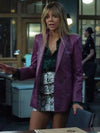 Morgan GilloryHigh Potential S02 Purple Leather Blazer