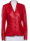 His & Hers Tessa Thompson Red Leather Blazer