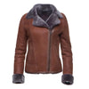Lexi B-3 Brown Leather Bomber Jacket