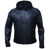 Nico Hooded Leather Biker Jacket
