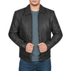 Wick Distressed Leather Harrington Jacket