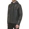 Liam Brown Hooded Leather Biker Jacket