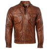 Mens Brown Edinburgh Tan Leather Jacket