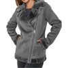 Alina Shearling Grey Suede Jacket