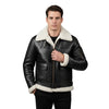Arnold B-6 Aviator Black Leather Bomber Jacket