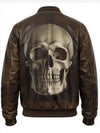 Halloween Brown Skull Leather Jacket