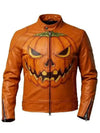 Halloween Orange Jack-o’-lantern Leather Jacket