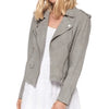 Janie Grey Suede Biker Jacket