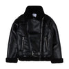 Kristen B-3 Black Leather Bomber Jacket