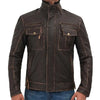 Matthew Distressed Brown Leather Jacket