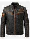 Trick or Treat Halloween Cafe Racer Leather Jacket