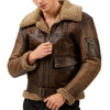 Arnold B-6 Aviator Distressed Brown Leather Bomber Jacket