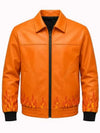 Halloween Skull Ghost Flame Bomber Leather Jacket