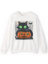 Halloween Cat and Pumpkin Sweatshirt