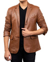 Men's Invisible Stitching Casual Leather Blazer