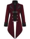 Devil Fashion Men’s Jacket Coat – Red & Black Gothic Steampunk Velvet