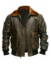 Men's Distressed Brown G-1 Aviator Jacket :Vintage-Inspired Style